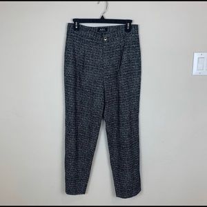 A.P.C. High Rise Printed Pants Black Sz FR 36 US 4